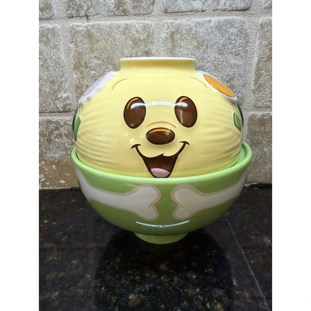 2024 Disney Parks Pluto Munchlings Ramen Bowl Set Stoneware Bones Dog